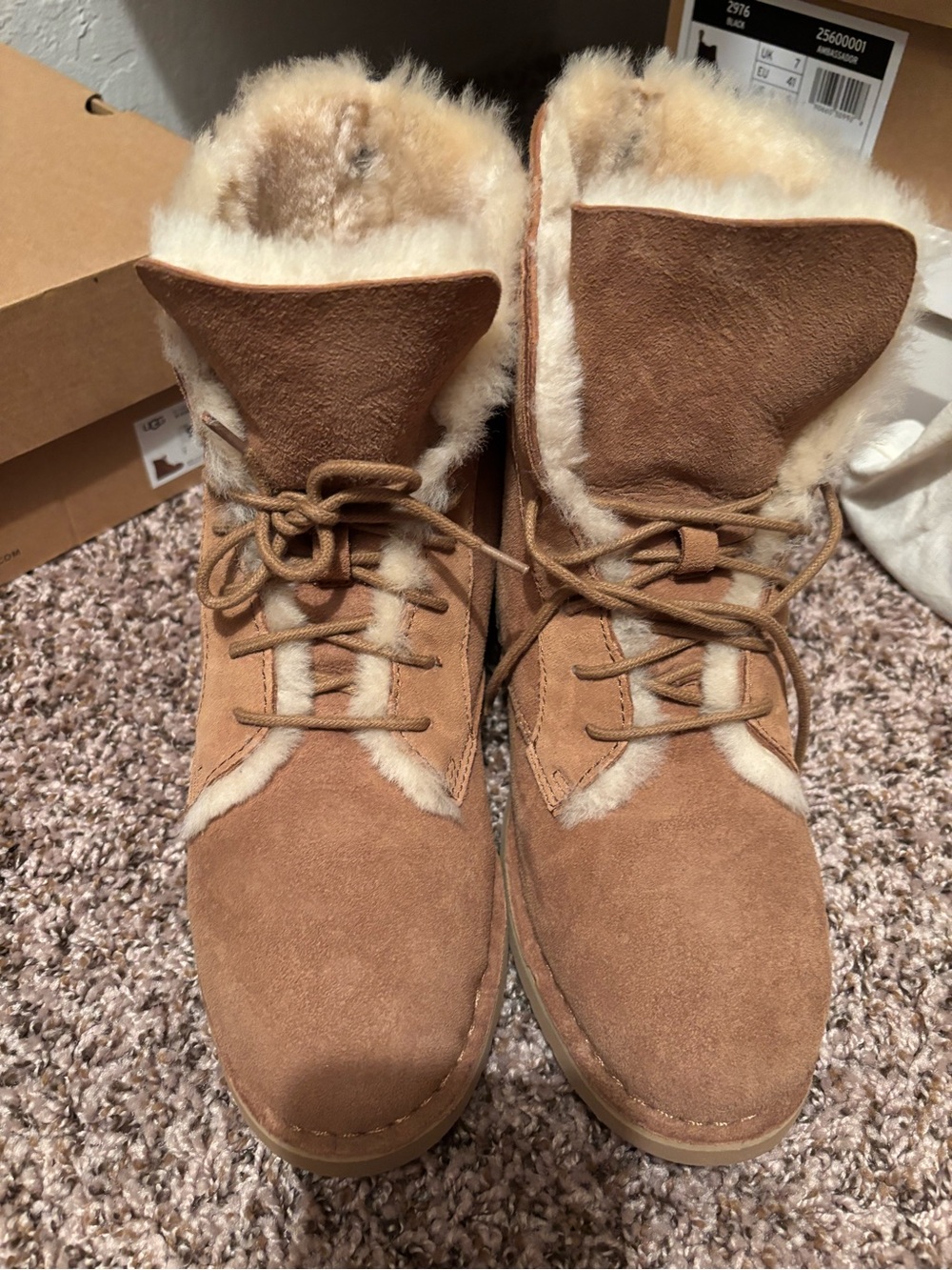 Women’s UGG Lace-Up Boots - Tan